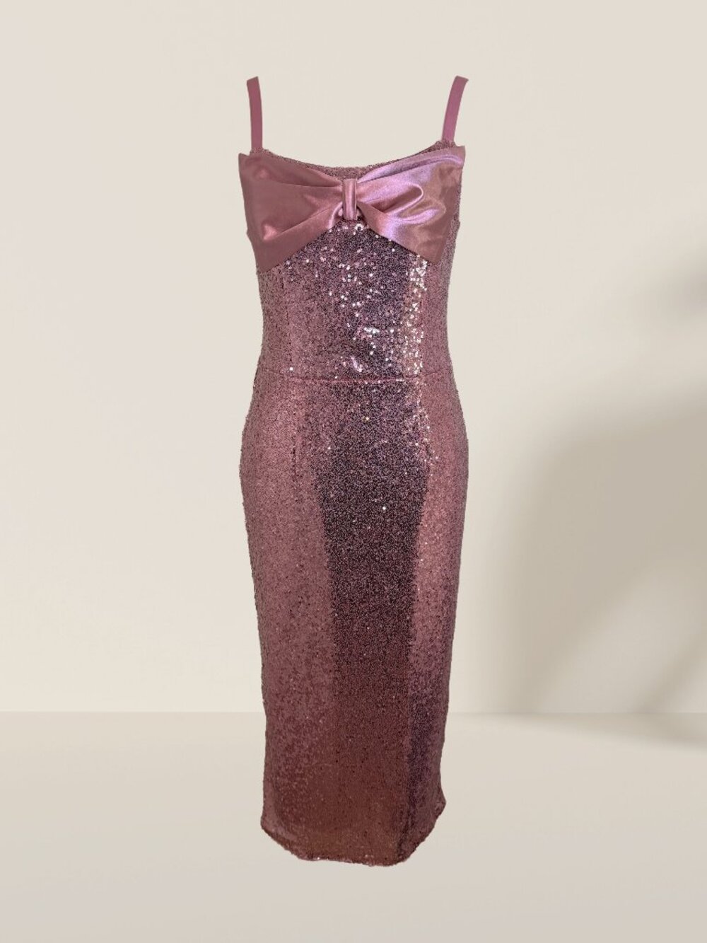 Hollywoodland Elle Rebel Rose Pink Sequin Malibu Wiggle Dress Sz M | Bodycon